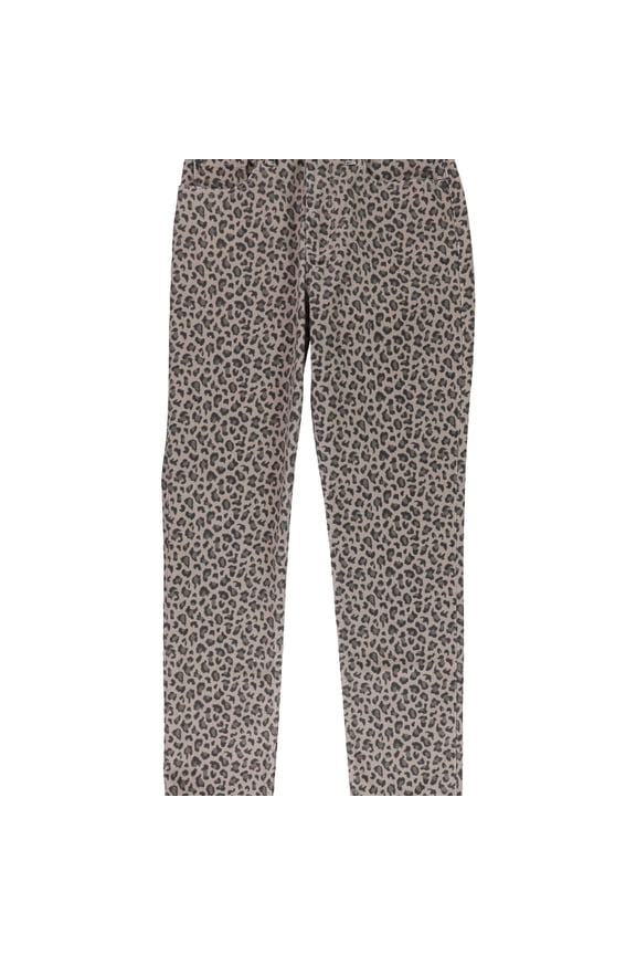 Womens Leopard Print Cropped Jeans, Beige, 27