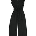 thumbnail image 1 of Rebecca Taylor Womens Silk Jumpsuit, Black, 2, 1 of 2