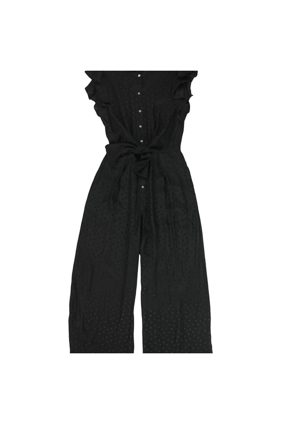 Womens Silk Jumpsuit, Black, 2