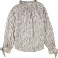 thumbnail image 1 of Rebecca Taylor Womens Smocked Neckline Pullover Blouse, Pink, X-Large, 1 of 2