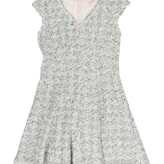Rebecca Taylor Womens Speckled Tweed Fit & Flare Dress, Grey, 0