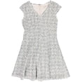 thumbnail image 1 of Rebecca Taylor Womens Speckled Tweed Fit & Flare Dress, Grey, 10, 1 of 2