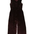 thumbnail image 1 of Rebecca Taylor Womens Velvet Jumpsuit, Purple, 0, 1 of 2