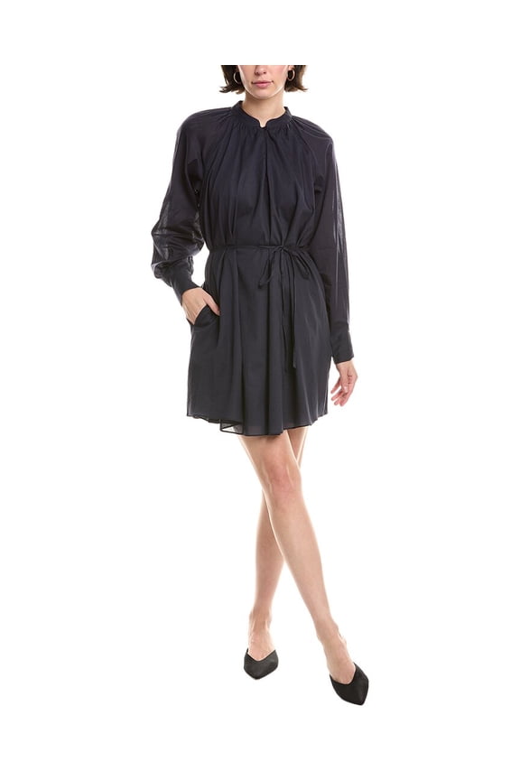 womens Belted Shift Dress, m, Blue