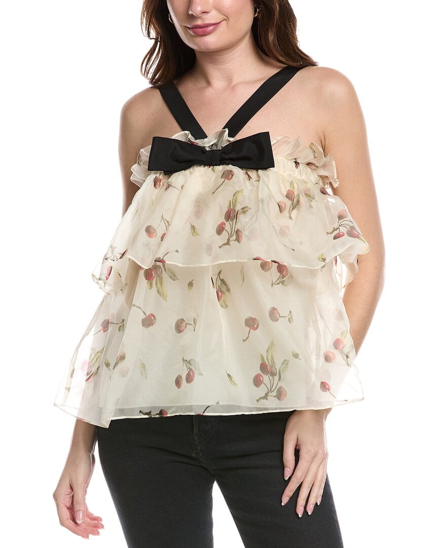 REBECCA TAYLOR Womens White Pocketed Slitted Button Front Lined Printed Midi A-Line Skirt main image 1