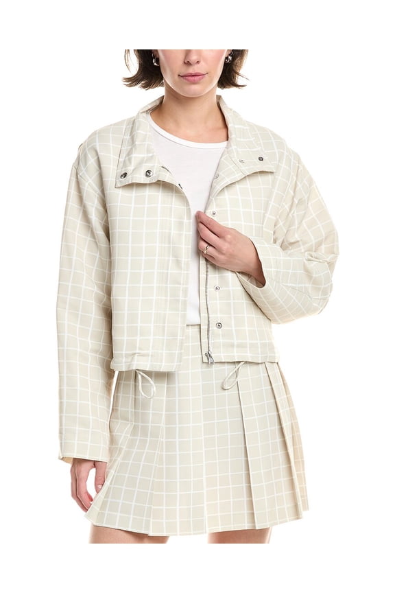 womens Drawcord Jacket, l, Tan