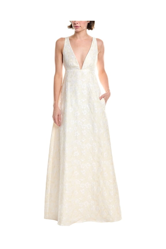 womens Floral Maxi Dress, 6, White