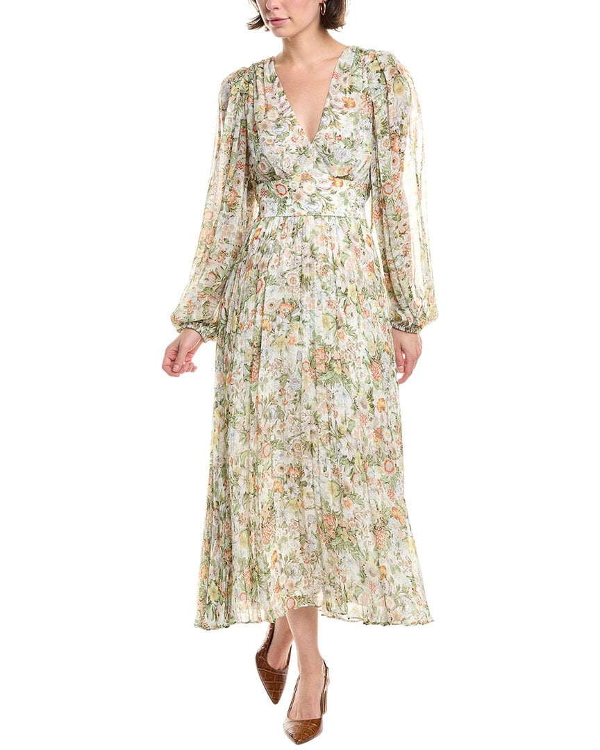 taylor dresses green floral Vintage Long Dress