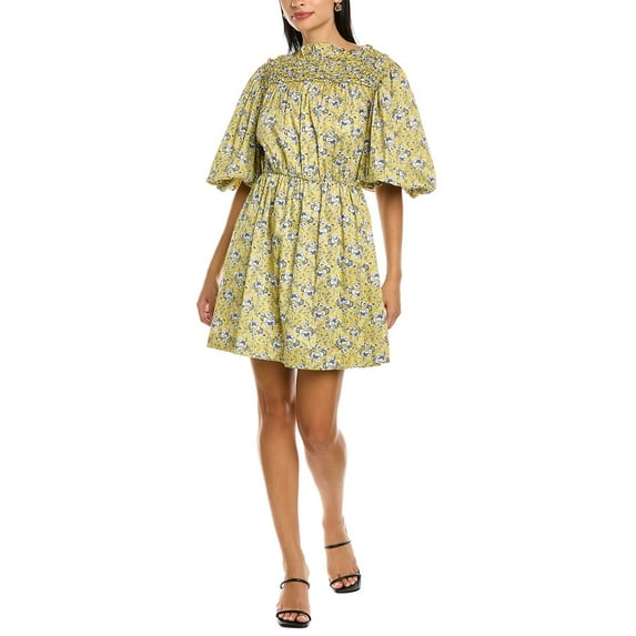 Rebecca Taylor womens  Intaglio Rose Smocked Mini Dress, XS, Pink