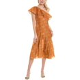 thumbnail image 1 of Rebecca Taylor womens  Isabelle Silk Midi Dress, 10, Orange, 1 of 3