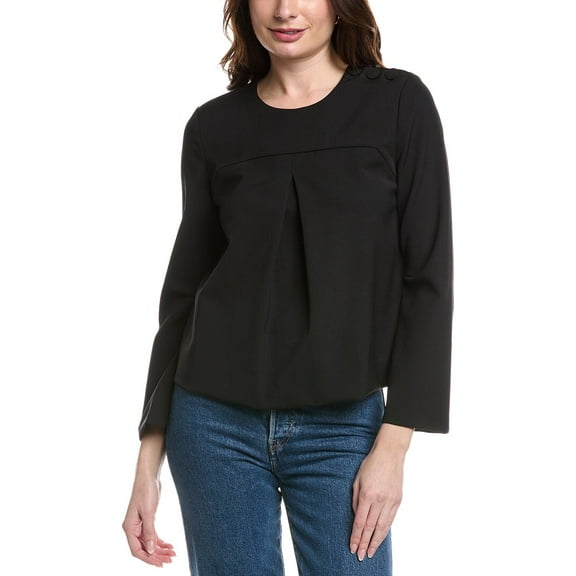 Rebecca Taylor womens  Mod Suiting Blouse, 4, Black