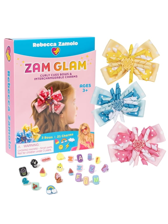 Zam Glam Hair Bow Kit- Combine Unique Charms, Custom DIY Fashion, Personalize Accessory, School Sport Everyday Wear