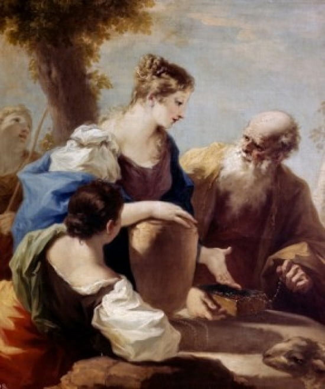 Rebecca and Eliezer at the Well by Giovanni Antonio Pellegrini (1675-1741) Canvas Art - Giovanni Antonio Pellegrini (24 x 36)