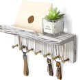 thumbnail image 1 of Rebee Vision Key Holder Wall Mount - Stylish Key Holder for Wall with Shelf & 7 Hooks (Whitewash, 12inch), 1 of 1