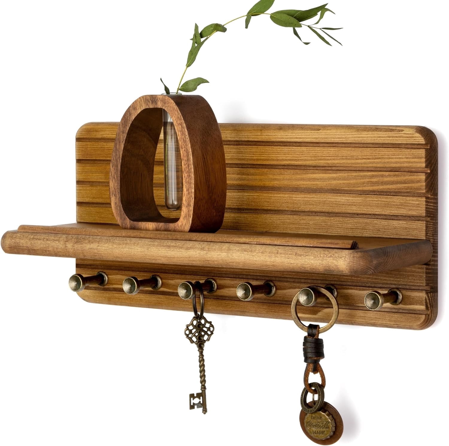 Rebee Vision Small Pine Wood Key Holder Wall Mount - Mini Key Holder ...