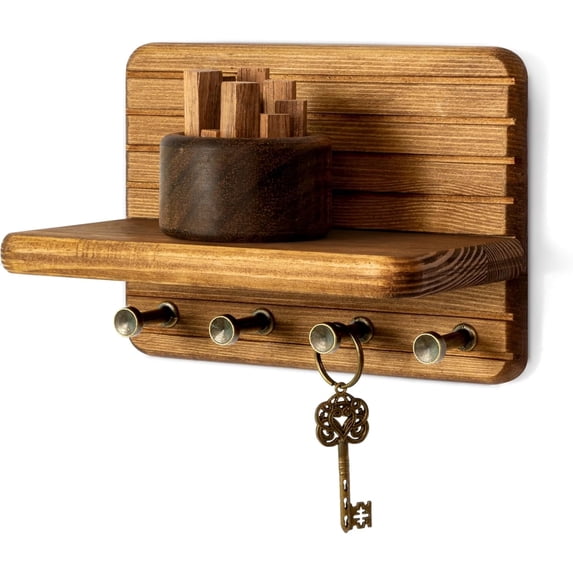 Rebee Vision Small Pine Wood Key Holder Wall Mount, 7inch - Walmart.com