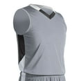 thumbnail image 1 of Rebel Basketball Jersey, Youth X-Small, Silver, Black, and White, 1 of 2