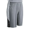 thumbnail image 1 of Rebel Basketball Shorts, Adult 2X-Large, Silver with Black and White Side Inserts, 1 of 2