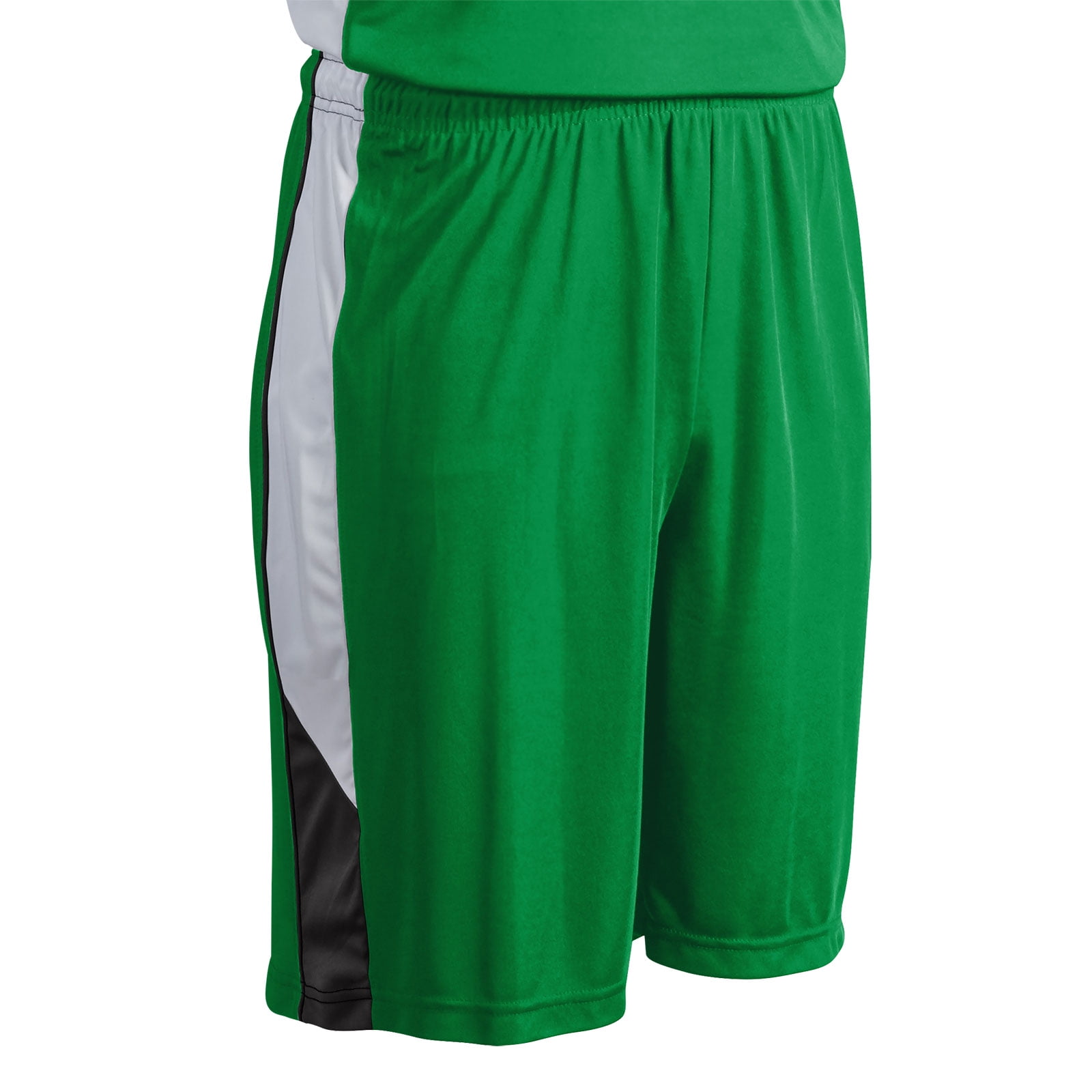 Rebel Basketball Shorts, Adult Small, Kelly Green with Black and