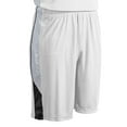 Rebel Basketball Shorts, Adult XLarge, White with Black and White Side