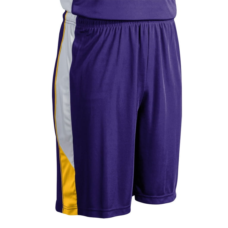 Champro Rebel Basketball Short Youth Purple Gold White M