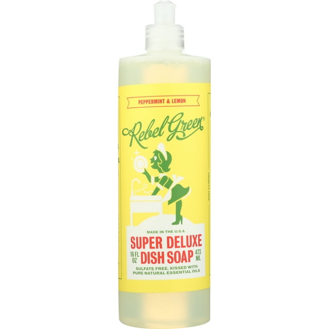 Rebel Green Dish Soap Peppermint Lemon, 16 Oz