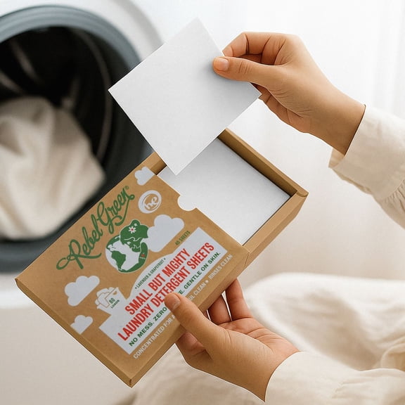 Rebel Green Small but Mighty Laundry Detergent Sheets - Fresh Lavender & Grapefruit Scent - 40 Sheet Pack, Zero Waste, Biodegradable, Made in USA, Travel-Friendly, Natural Ingredients (80 Loads)