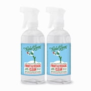 Rebel Green Fruit & Veggie Clean - Natural Produce Wash - Plant-Based Vegetable Wash - Fruit and Vegetable Wash with No Aftertaste - Sustainable Food Wash - 16 Fl Oz Spray Bottle Pack of 2