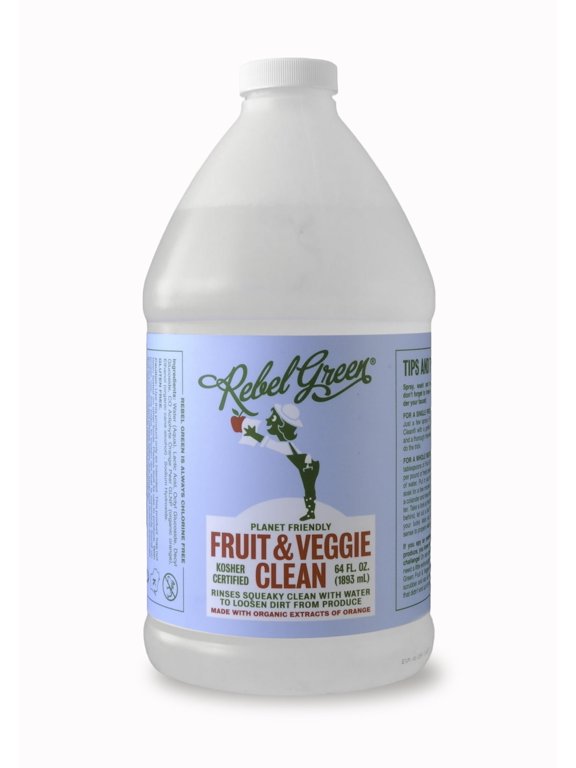 Fruit & Veggie Wash - Natural Produce Wash - Plant-Based Vegetable Wash - Fruit and Vegetable Wash with No Aftertaste - Sustainable Food Wash - (Half Gallon Refill Bottle)