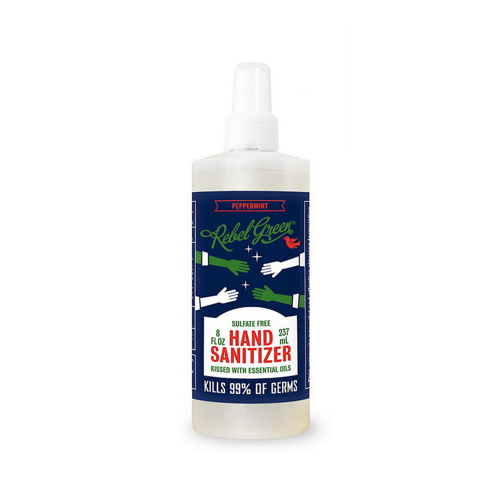 Rebel Green Hand Sanitizer Peppermint 8 oz