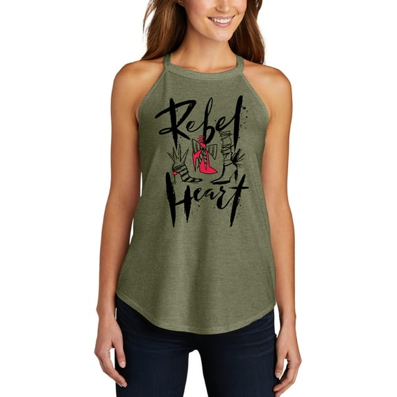 Rebel Heart - Juniors High Neck Tank Top
