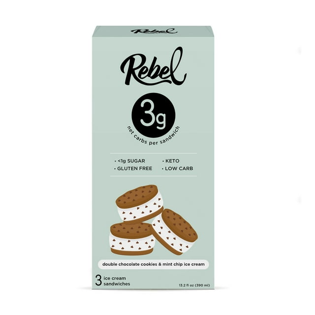 Rebel Ice Cream Dbl Choc Mint Sandwich