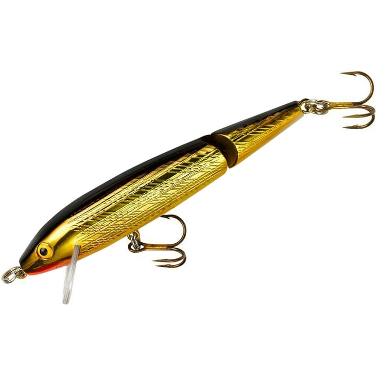 Rebel Lures Jointed Minnow Crankbait Fishing Lure, Gold/Black, 3 1/2 in,  5/16 oz