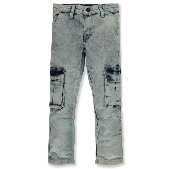 Rebel Legacy Boys' Cargo Slim Fit Jeans Color: blue Size: 12