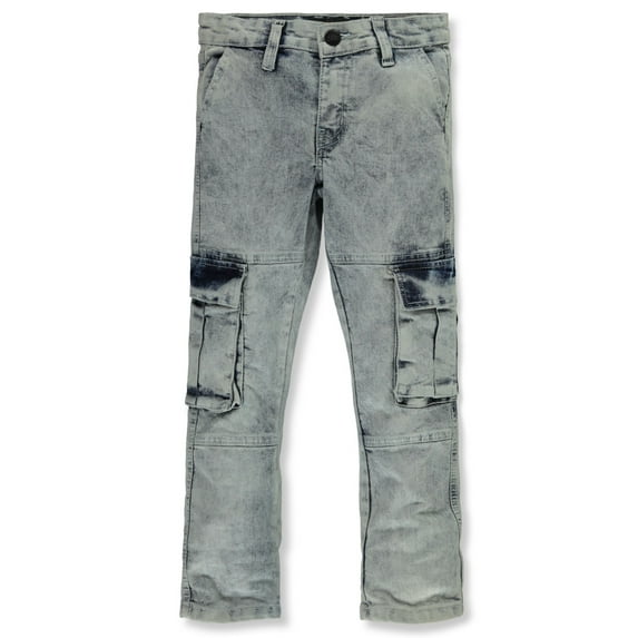 Rebel Legacy Boys' Cargo Slim Fit Jeans Color: blue Size: 16