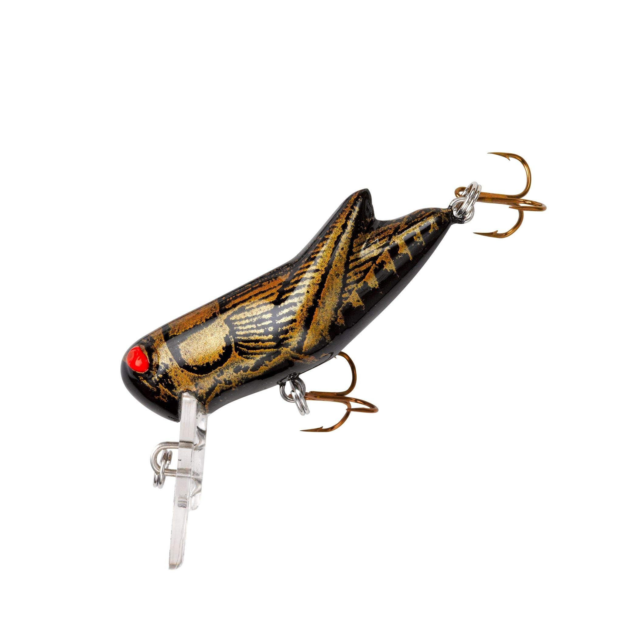 Rebel Lures Crickhopper Cricket / Grasshopper Crankbait Fishing Lure, 1 1/2 Inch, 1/4 Ounce, Black Cricket, Crickhopper 3/32 oz