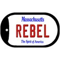 thumbnail image 1 of Rebel Massachusetts Novelty Metal Dog Tag Necklace DT-11018 2" x 1" Dog Tag (DT), 1 of 1