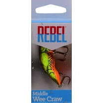 Rebel Middle Wee Craw Crankbait Chartreuse Brown 1 11/16" 3/16 oz.