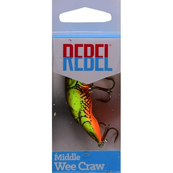 Rebel Middle Wee Craw Crankbait Chartreuse Brown 1 11/16" 3/16 oz.
