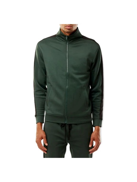Men Basic Track Jacket (Hunter Green Black)