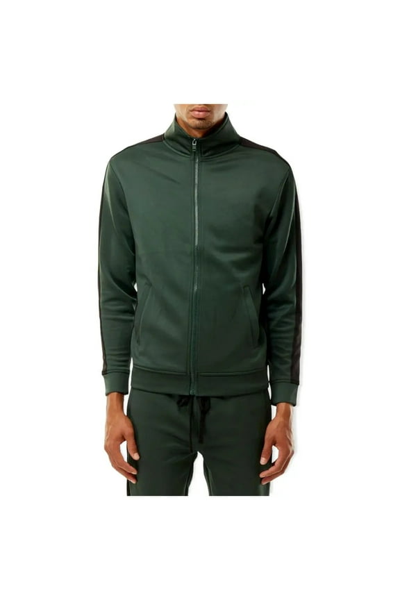Men Basic Track Jacket (Hunter Green Black)