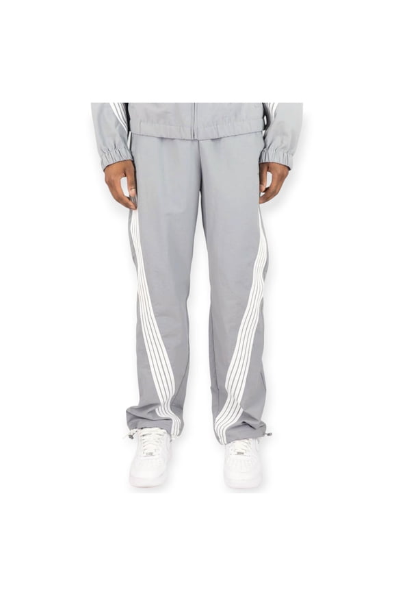 Men Bent Stripes Nylon Pants (Grey)