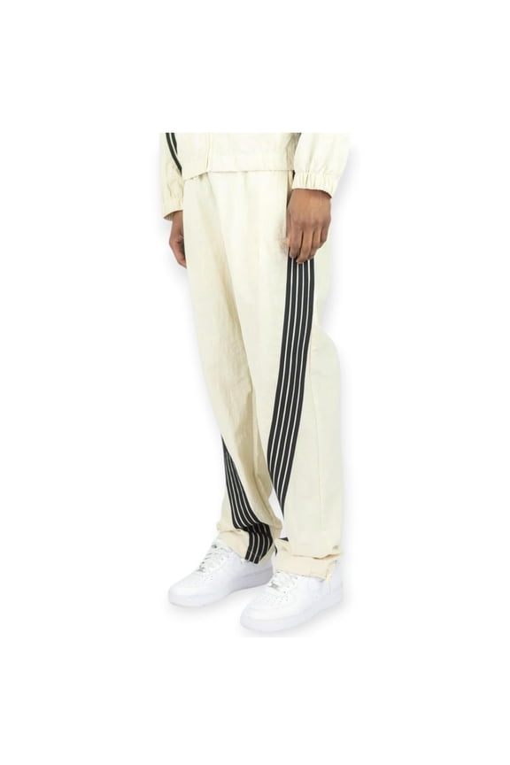 Men Bent Stripes Nylon Pants (Cream)