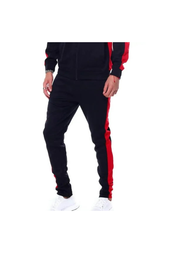Men Track Pants (Black Red)