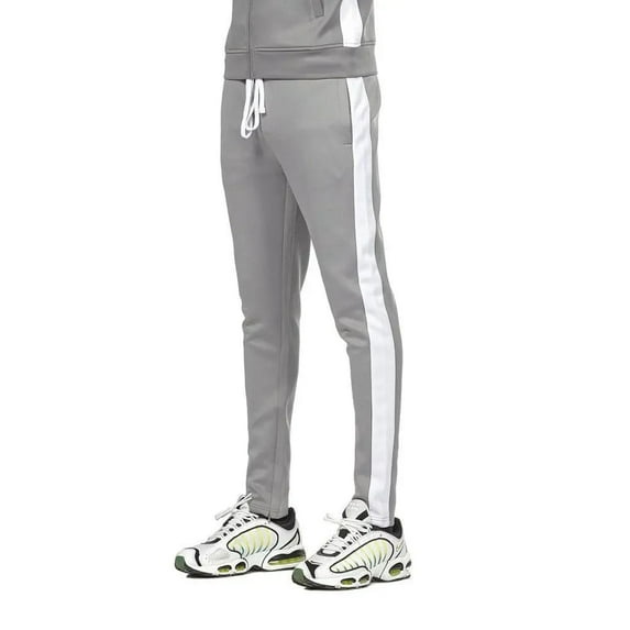 Rebel Minds Men Track Pants (Grey White)