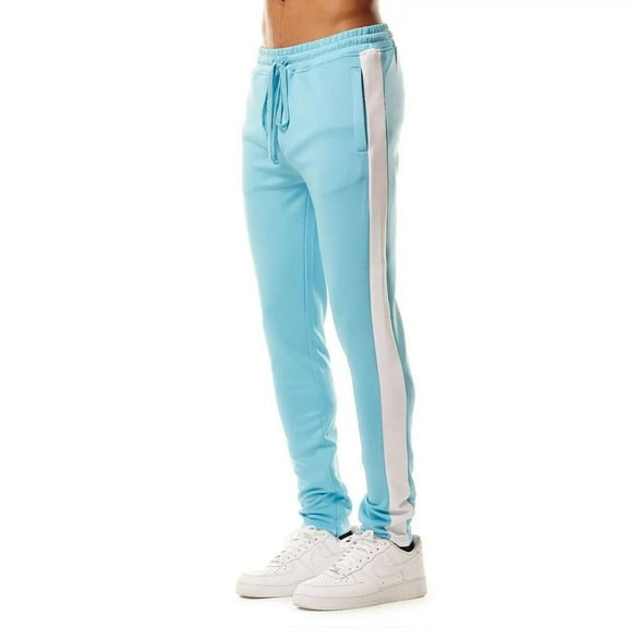 Rebel Minds Men Stacked Track Pants (Light Blue)