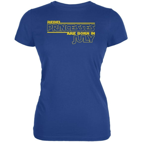 Rebel Princesses are Born in July Juniors Soft T Shirt Royal LG