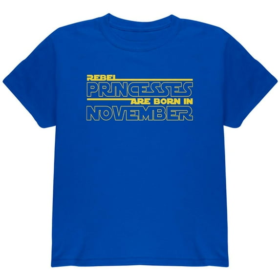 Rebel Princesses are Born in November Youth T Shirt Royal YLG