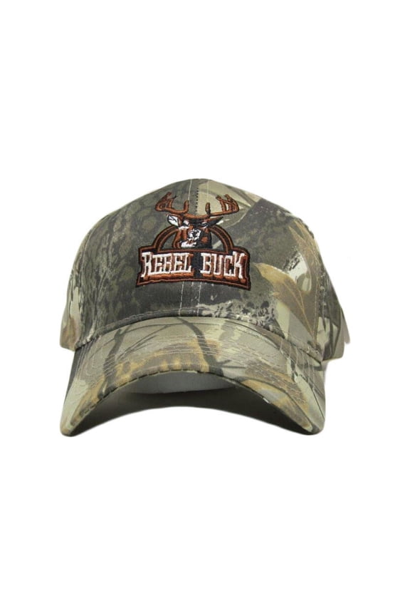 Rebel Redneck "Rebel Buck" Deer Hunting Camo Camouflage Ball Cap Hat (RUF)