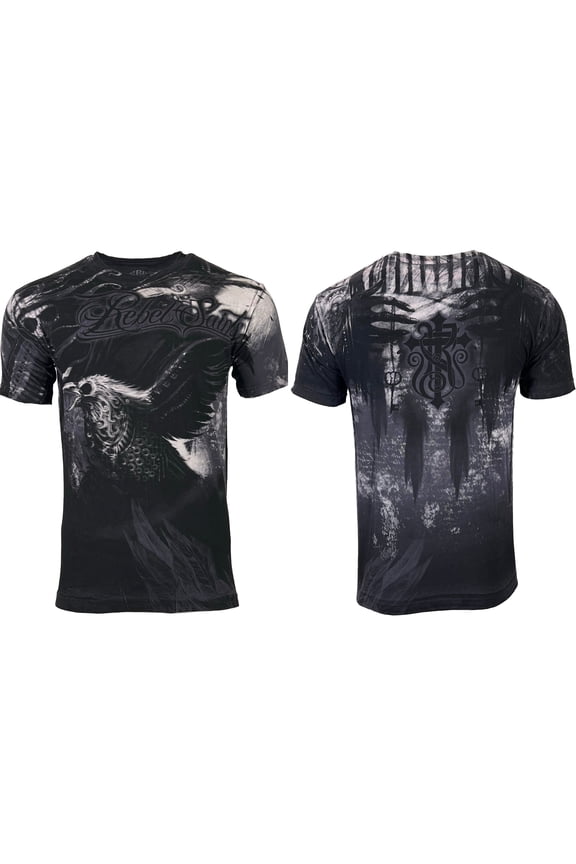 Rebel Saint By Affliction Men's T-shirt CARRIER Biker Skull Tattoo S-5XL